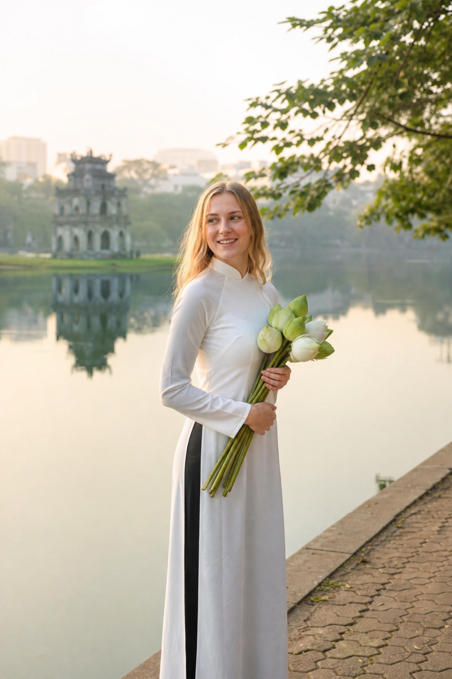 Lakeside Dawn — Hanoi photoshoot concept